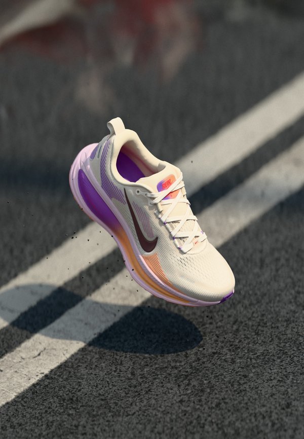 Nike Performance VOMERO 18 - Road running shoes - chalk/tattoo/pink foam/bright violet/orange pulse/sail