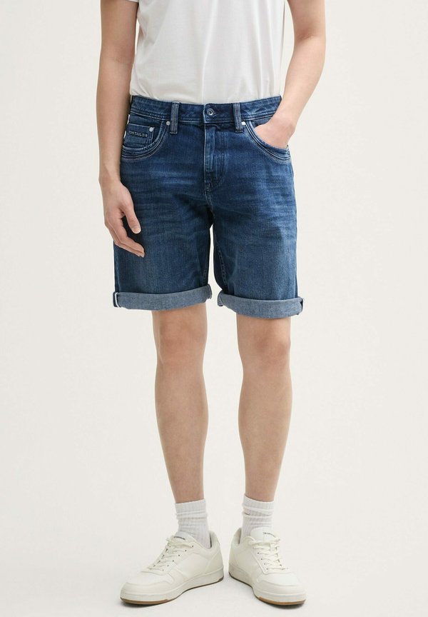 TOM TAILOR TTMORRIS Relaxed - Denim shorts - used dark stone blue denim