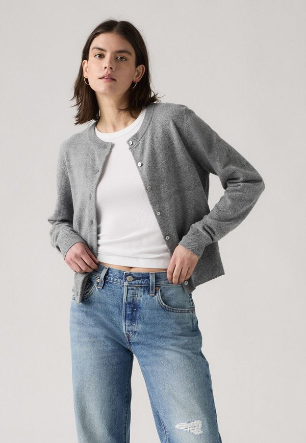 Levi's® SUPER SOFT CREWNECK CARDI - Cardigan - dark heather gray