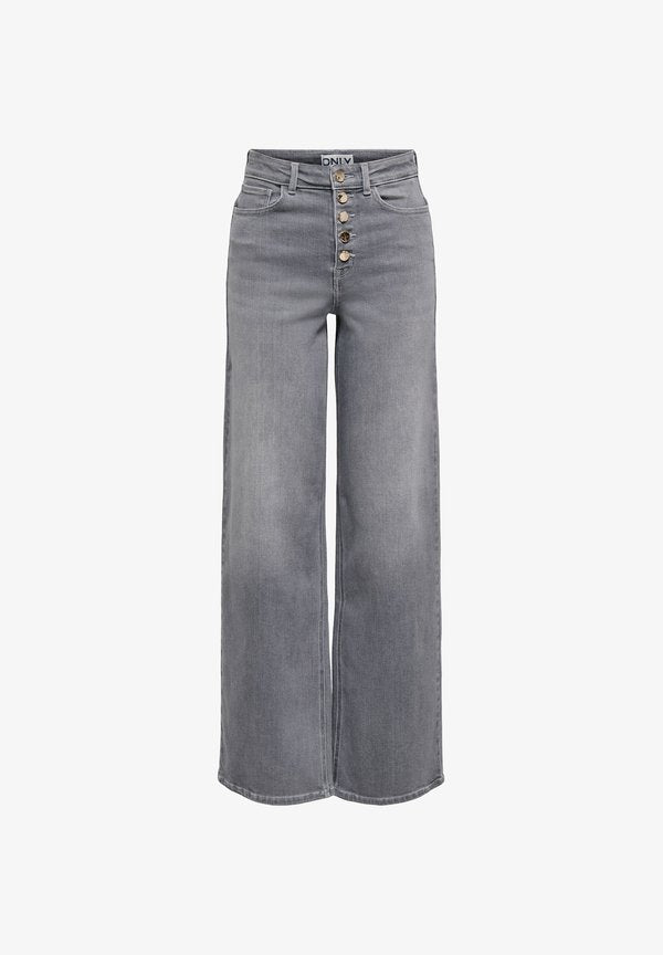 ONLY WIDE-FIT JEANS ONLMADISON MID WAIST WIDE LEG FIT JEANS - Wide Leg - light grey denim