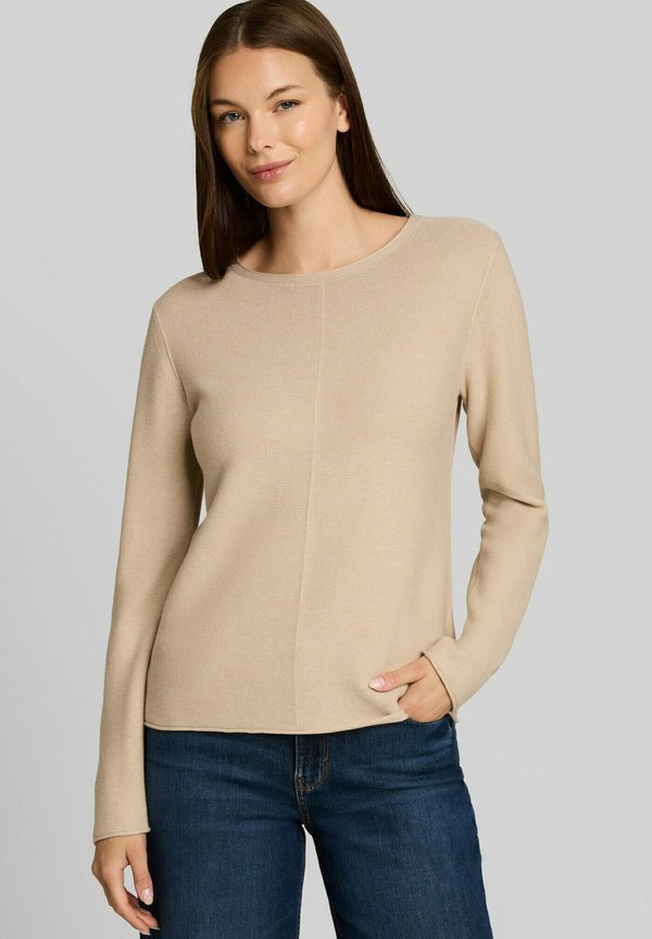 TOM TAILOR KNIT STRUCTURE CREWNECK - Jumper - gravel beige melange