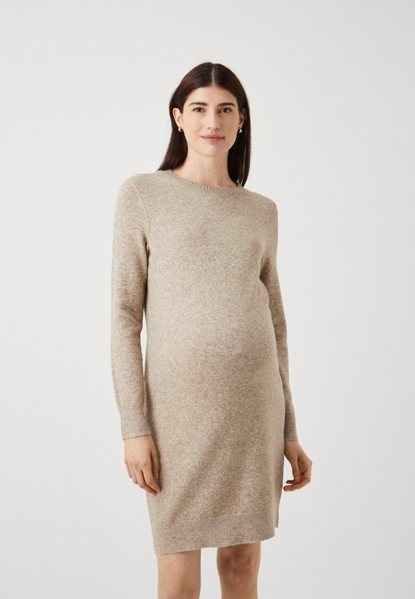 Vero Moda Maternity VMMDOFFY O NECK  NOOS - Jumper dress - sepia tint melange