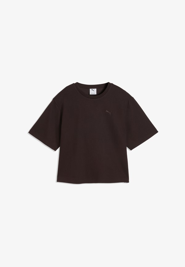 Puma ESSENTIALS ELEVATED RELAXED T-SHIRT - Basic T-shirt - chocolate fondue