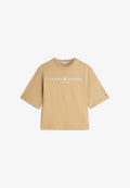Tommy Hilfiger LOGO JERSEY RELAXED CREW NECK T-SHIRT - Print T-shirt - driftwood taupe