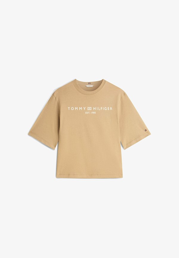 Tommy Hilfiger LOGO JERSEY RELAXED CREW NECK T-SHIRT - Print T-shirt - driftwood taupe