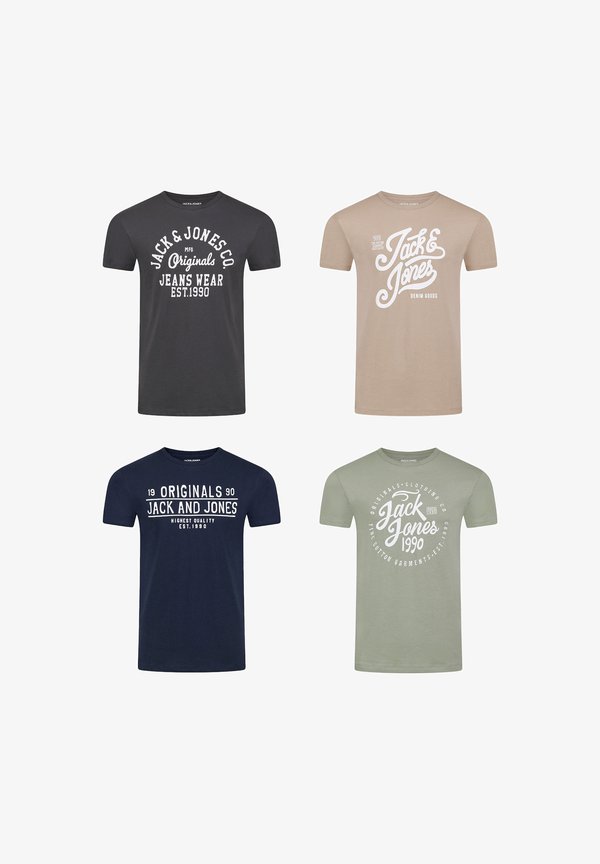 Jack & Jones 4 PACK - PRINT T-SHIRT - JJLINO - Print T-shirt - pack