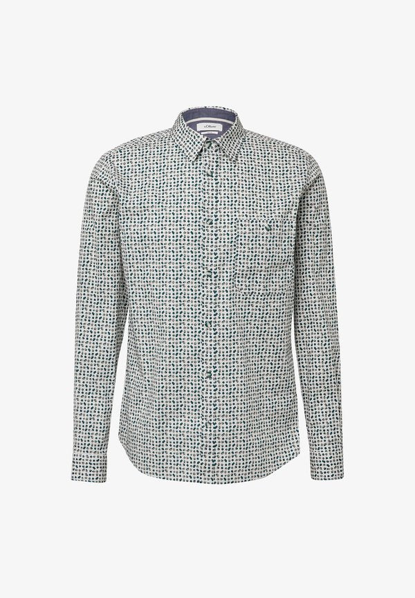 s.Oliver MOTIFS AVEC DÉTAILS CONTRASTÉS - Shirt - hellgrau