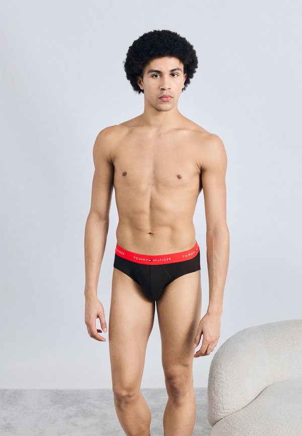 Tommy Hilfiger 3-PACK SIGNATURE REPEAT LOGO WAISTBAND BRIEFS - Briefs - red/sea/raspberry juice