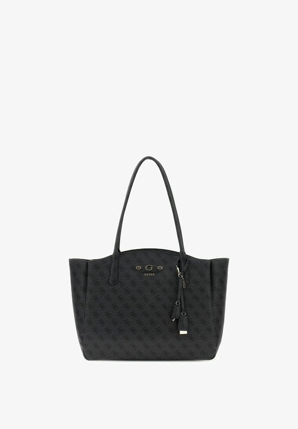 Guess LINDSEY TRAVEL TOTE - Tote bag - coal logo