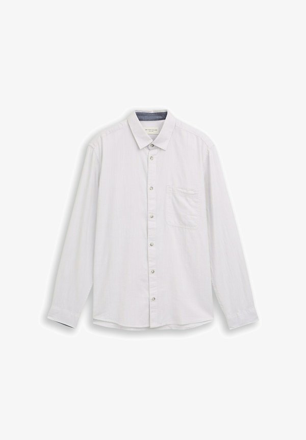 TOM TAILOR REGULAR FIT - Shirt - chalk grey white structure
