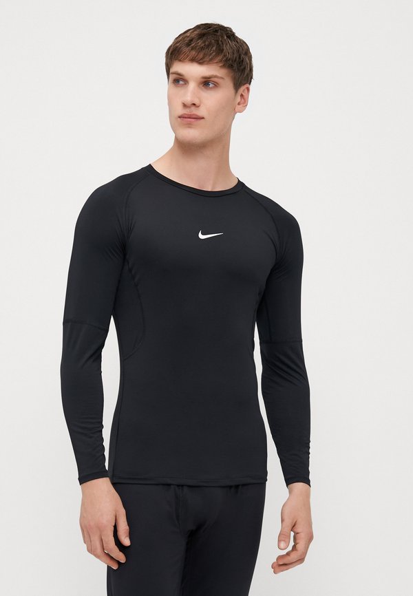 Nike Performance M NP DF TIGHT TOP LS - Long sleeved top - black/white