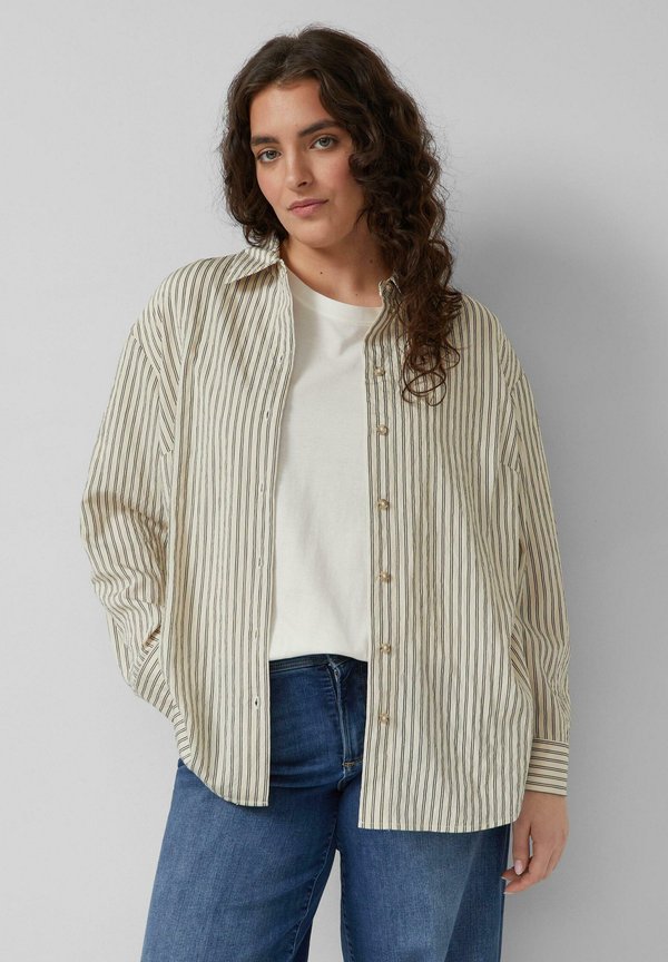 s.Oliver BLUSE - Button-down blouse - helles beige