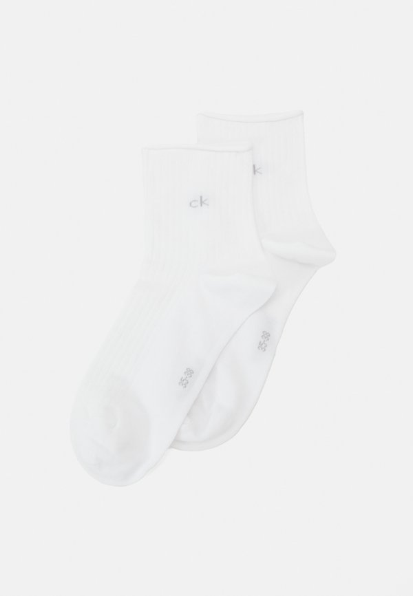 Calvin Klein Underwear WOMEN SHORT SOCK ROLL TOP 2 PACK - Socks - white