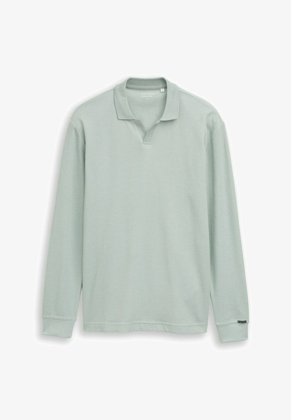 TOM TAILOR LANGARM POLOSHIRT MIT WAFFEL - Jumper - soft greyish green