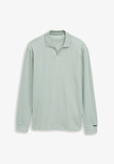 TOM TAILOR LANGARM POLOSHIRT MIT WAFFEL - Jumper - soft greyish green