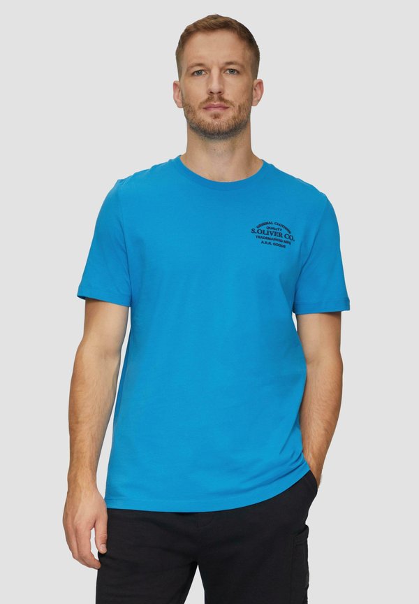 s.Oliver MIT LOGO-MOTIVEN - Print T-shirt - türkis