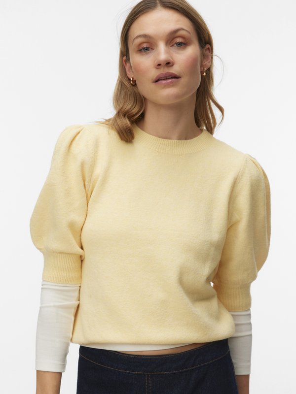 Vero Moda VMDOFFY 2/4 O-NECK PULLOVER GA NOOS - Basic T-shirt - Yellow