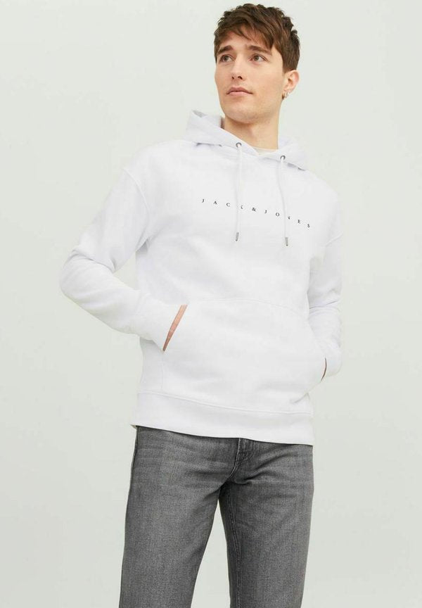 Jack & Jones JJESTAR JJ SWEAT HOOD NOOS - Hoodie - white