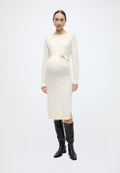 ONLY MATERNITY OLMCOSTA L/S O-NECK BELT DRESS KNT