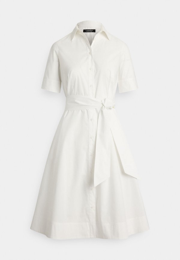 Lauren Ralph Lauren BELTED COTTON-BLEND SHIRTDRESS