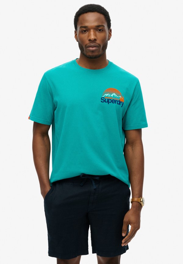 Superdry & Co CORE LOGO GREAT OUTDOORS CHEST - Print T-shirt - blue grass