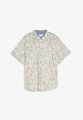TOM TAILOR TOM TAILOR BLUSEN & SHIRTS PLUS SIZE - KURZARMHEMD MIT MUSTER - Shirt - off white irregular design
