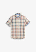 TOM TAILOR REGULAR FIT KURZARMMIT KAROMUSTER - Shirt - white multicolor check