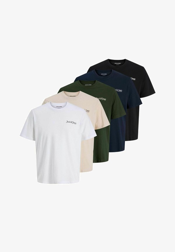 Jack & Jones 5ER-PACK  - Basic T-shirt - moonbeam