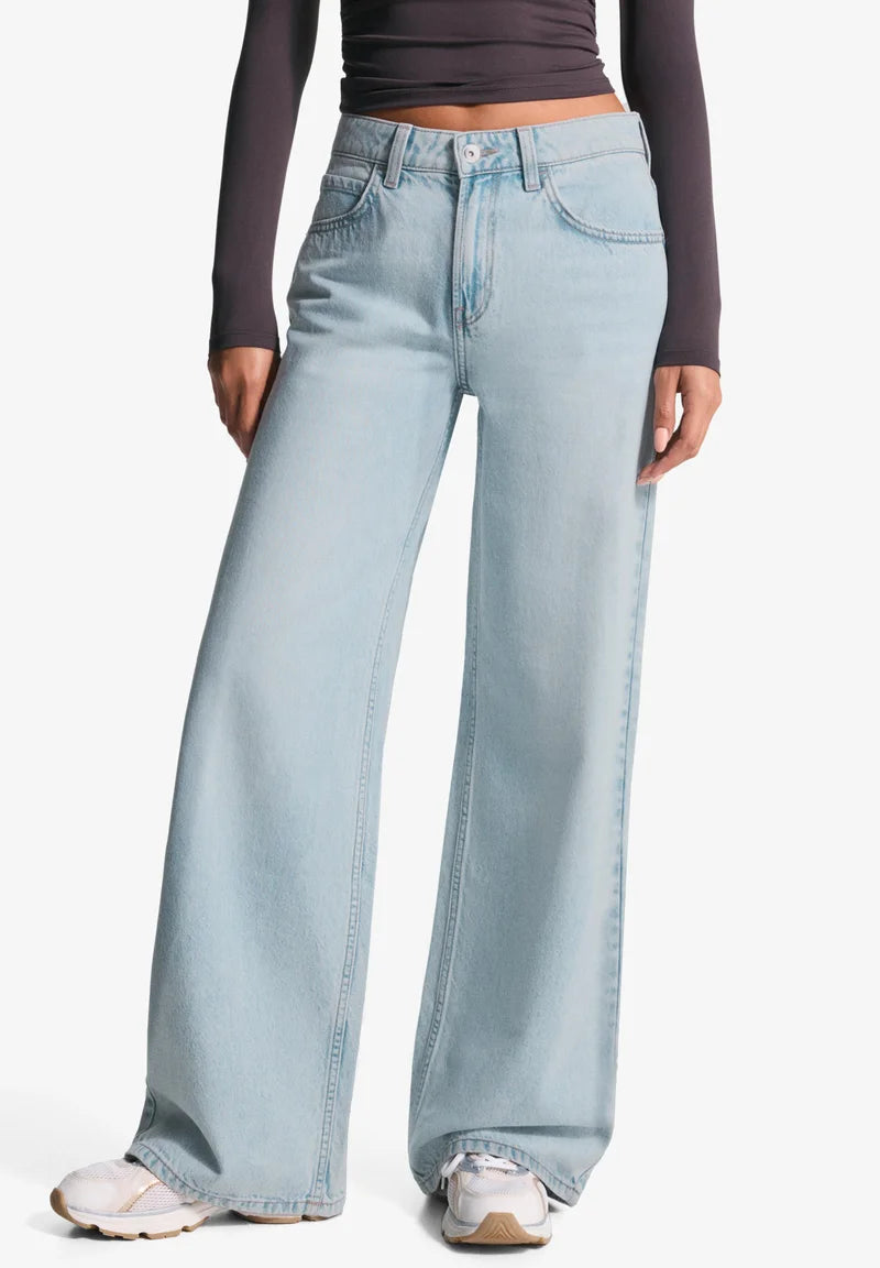 Bershka Wide Leg - black/light blue
