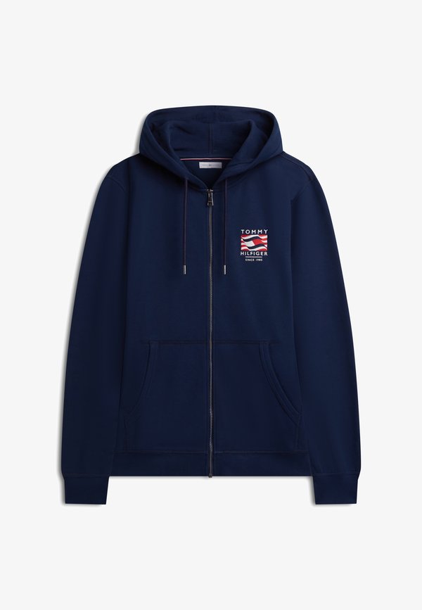 Tommy Hilfiger RWB BOX FLAG TR FULL ZIP - AMERICANA CAPSULE - Zip-up sweatshirt - carbon navy