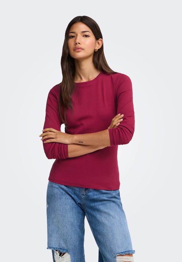 ONLY ONLRILEY O-NECK L/S TOP JRS NOOS - Long sleeved top - rumba red