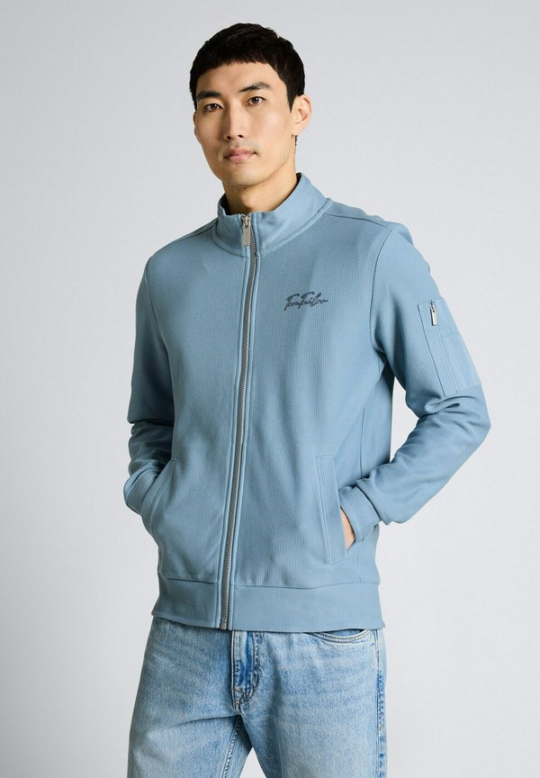 TOM TAILOR MIT STEHKRAGEN - Zip-up sweatshirt - mountain spring blue