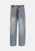 BELTED BAGGY DENIM Media 1