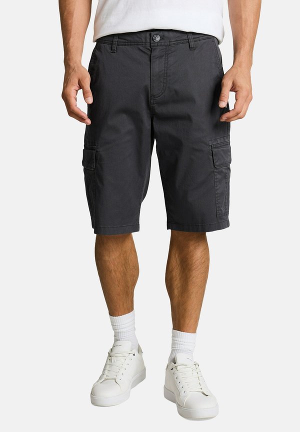 TOM TAILOR Shorts - grey mini geometric print