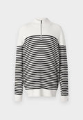Tommy Hilfiger RACKING STRUCTURE ZIP MOCK - Jumper - ivory petal/desert sky