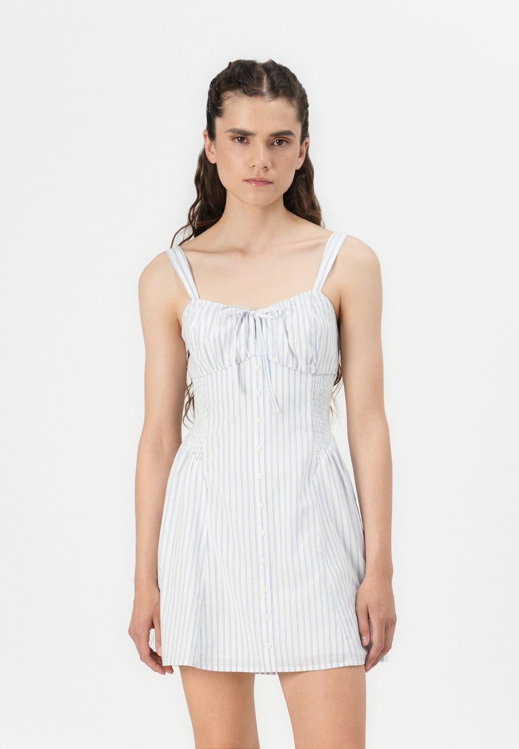 Hollister Co. BARE SOFIA DROP WAIST BUTTON FRONT MINI DRESS