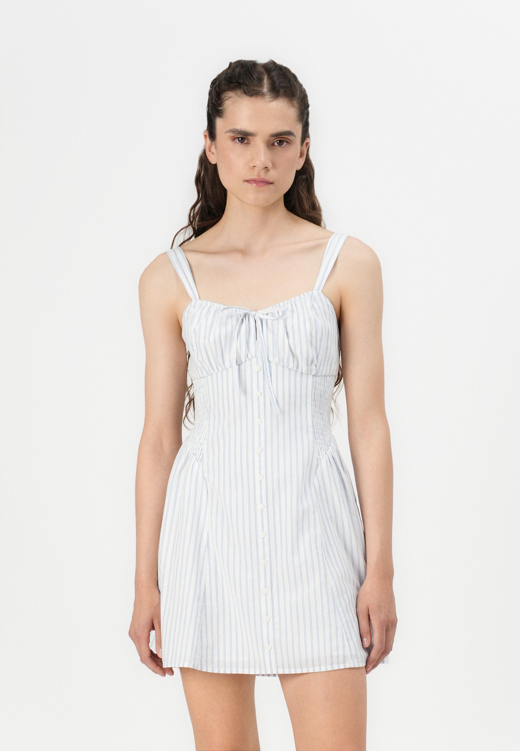 Hollister Co. BARE SOFIA DROP WAIST BUTTON FRONT MINI DRESS