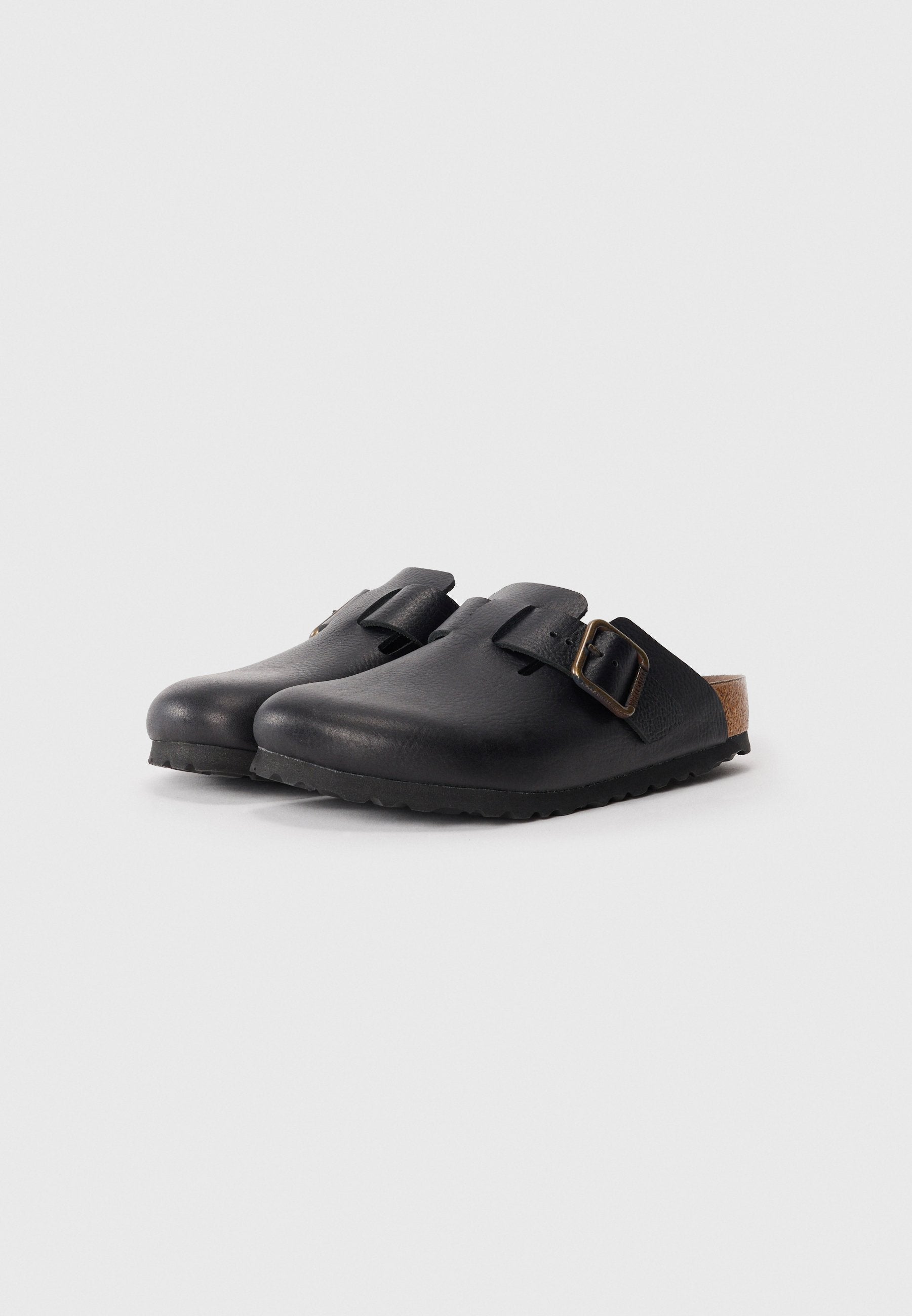 Birkenstock BOSTON WB LE VINTAGE WOOD BLACKN - REGULAR