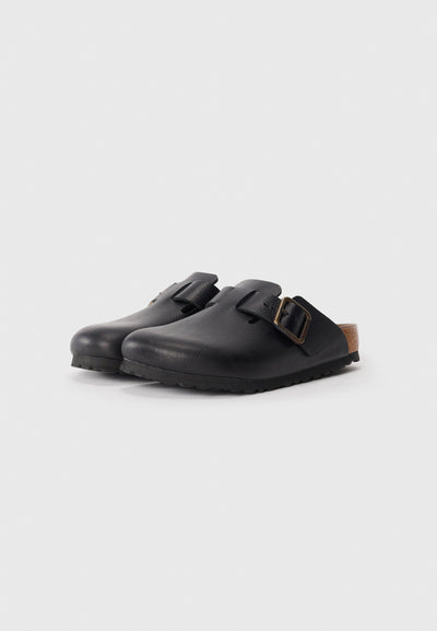 Birkenstock BOSTON WB LE VINTAGE WOOD BLACKN - REGULAR