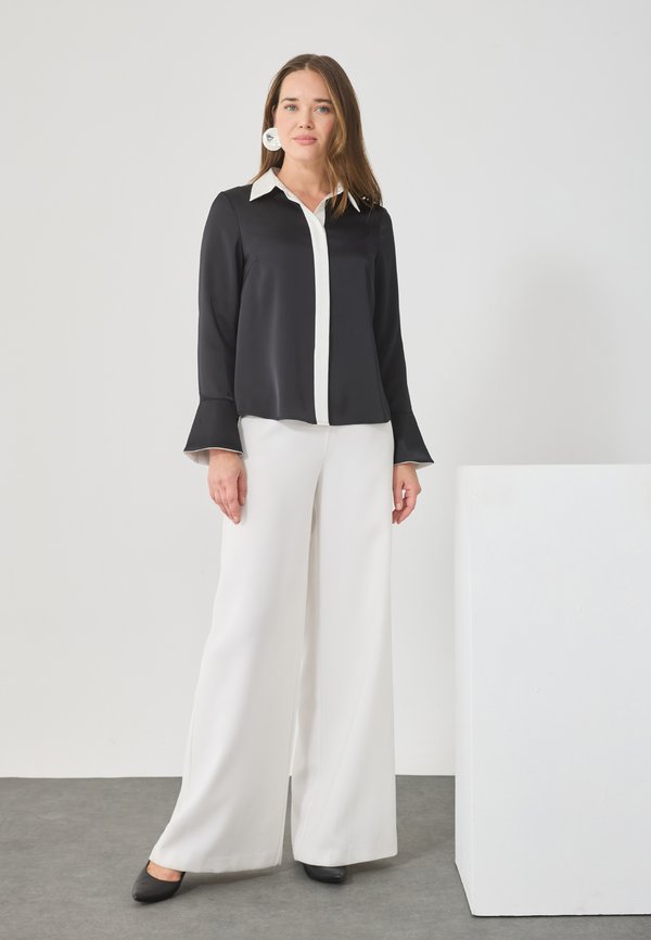 Anna Field LONG SLEEVES CONTRAST BUTTON THROUGH SATIN BLOUSE