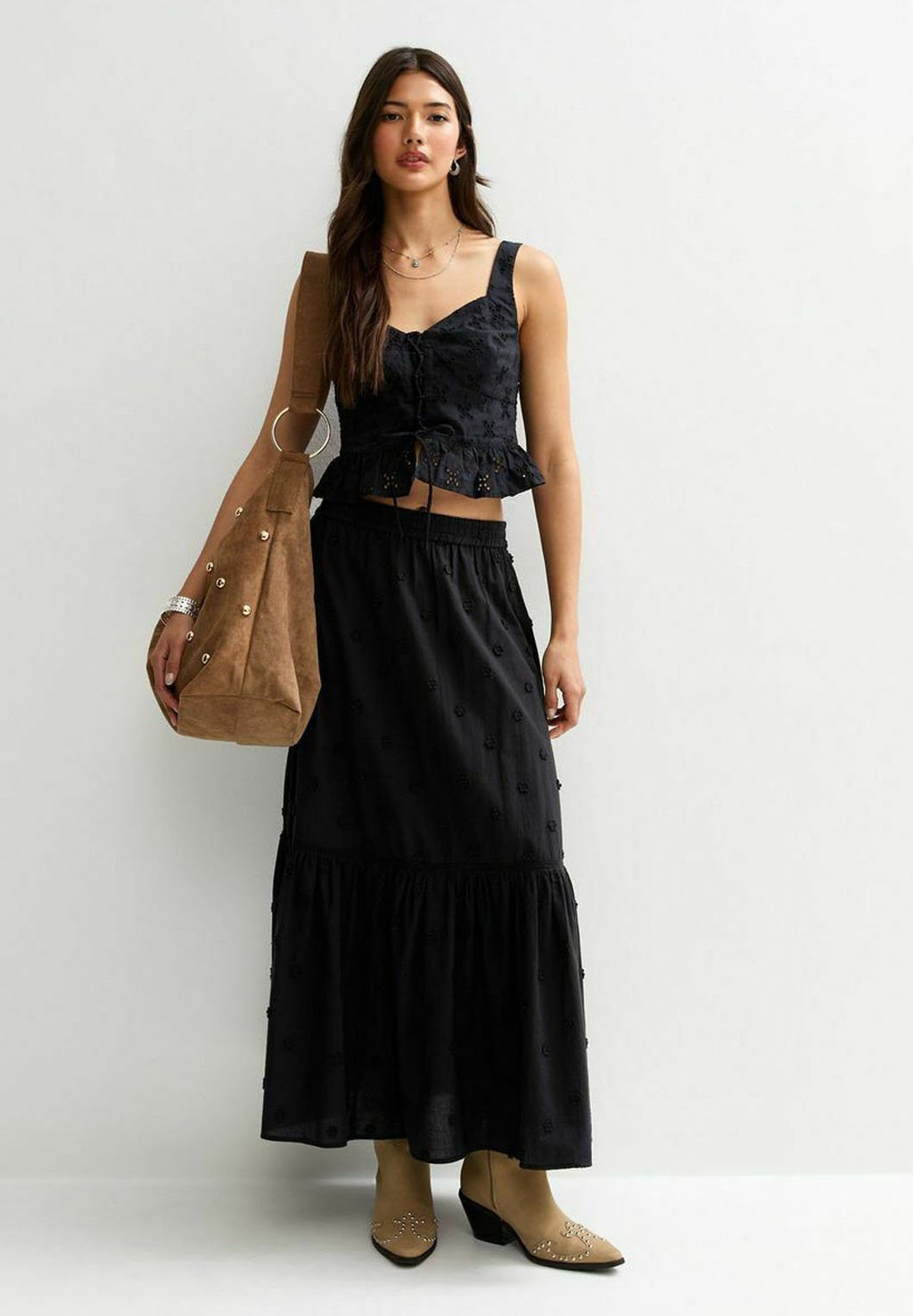 New Look FLORAL EMBROIDERED MIDI