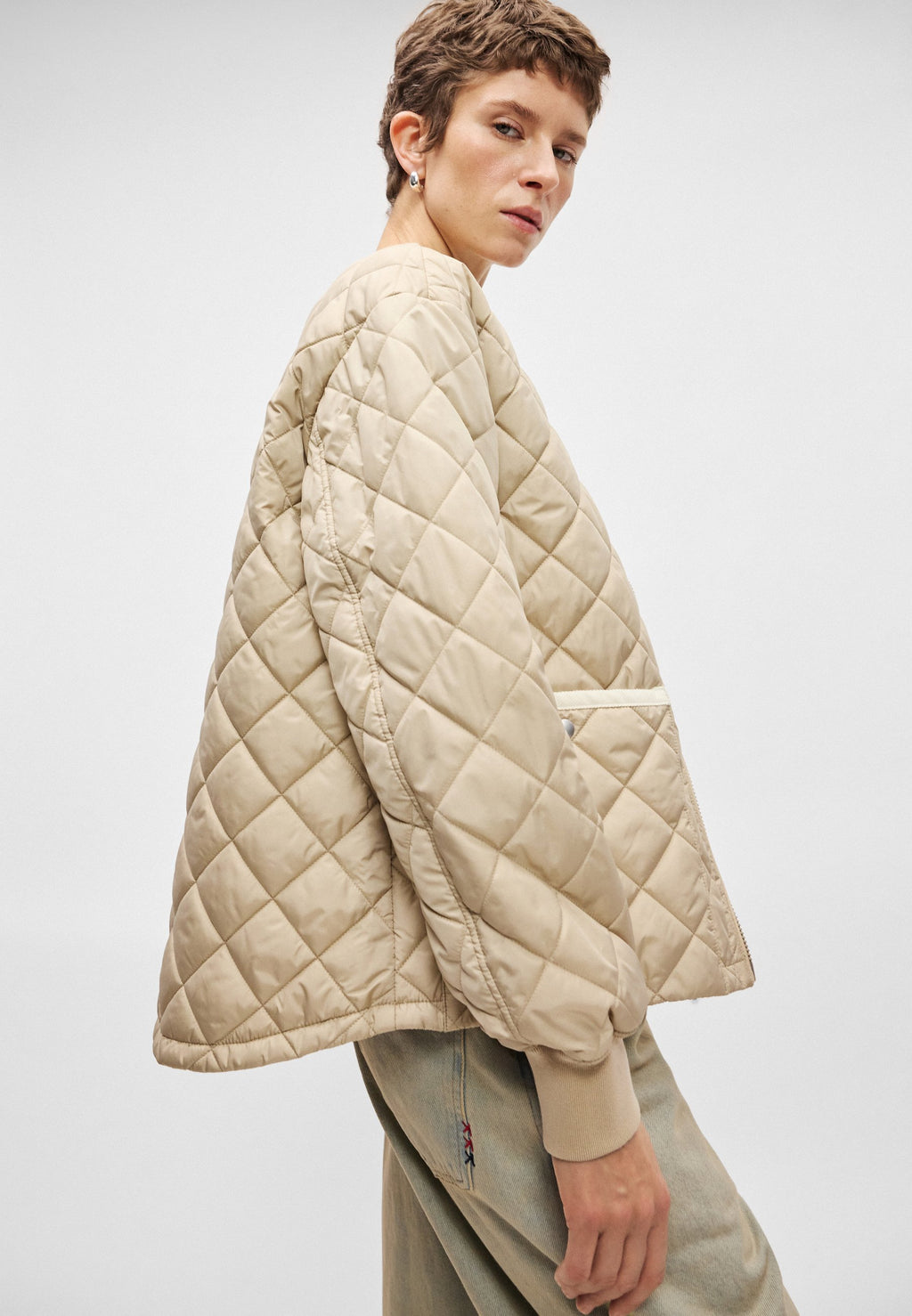 Marc O'Polo JACKET QUILTED, COLLARLESS PATCHED POCKETS