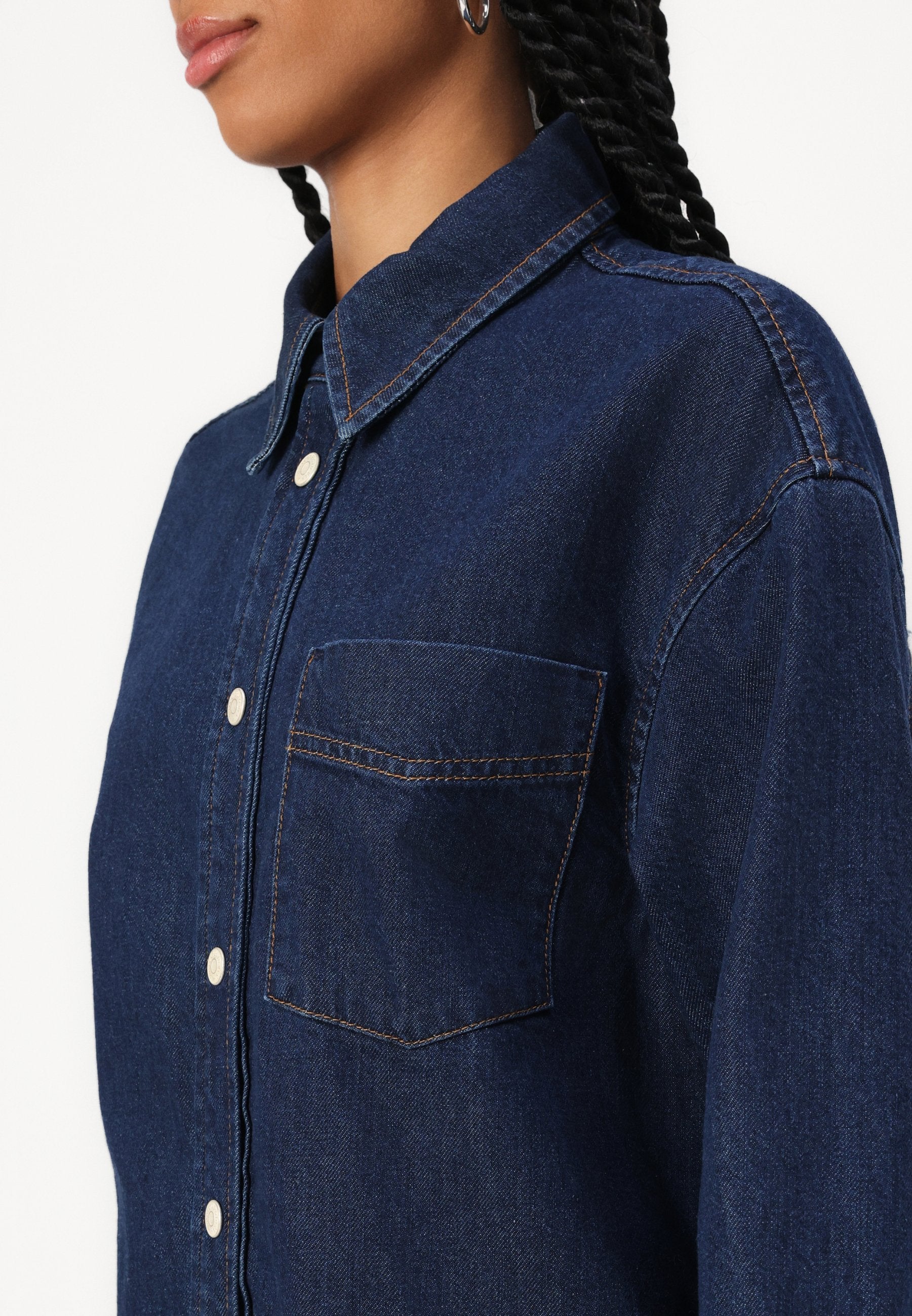 Marc O'Polo DENIM OVERSIZED FIT LONG SLEEVE DRESS