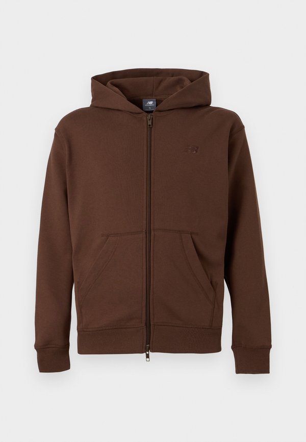 New Balance ATHLETICS FULL ZIP UNISEX - Zip-up sweatshirt - pumpernickel