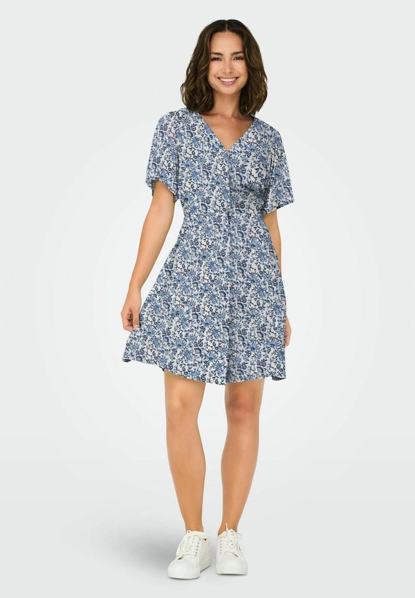 ONLY ONLEVIDA S/S SHORT DRESS WVN NOOS - Shirt dress - coronet blue