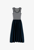 Tommy Hilfiger TOMMY HILFIGER GOLD-TONE BUTTON SLIM MIXED MIDI DRESS - Day dress - dark night navy  ecru stp