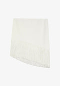 Bershka Fringed strapless top - Mini skirt - white