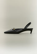 Tommy Hilfiger BUCKLE KITTEN SLINGBACK - Slingback ballet pumps - black