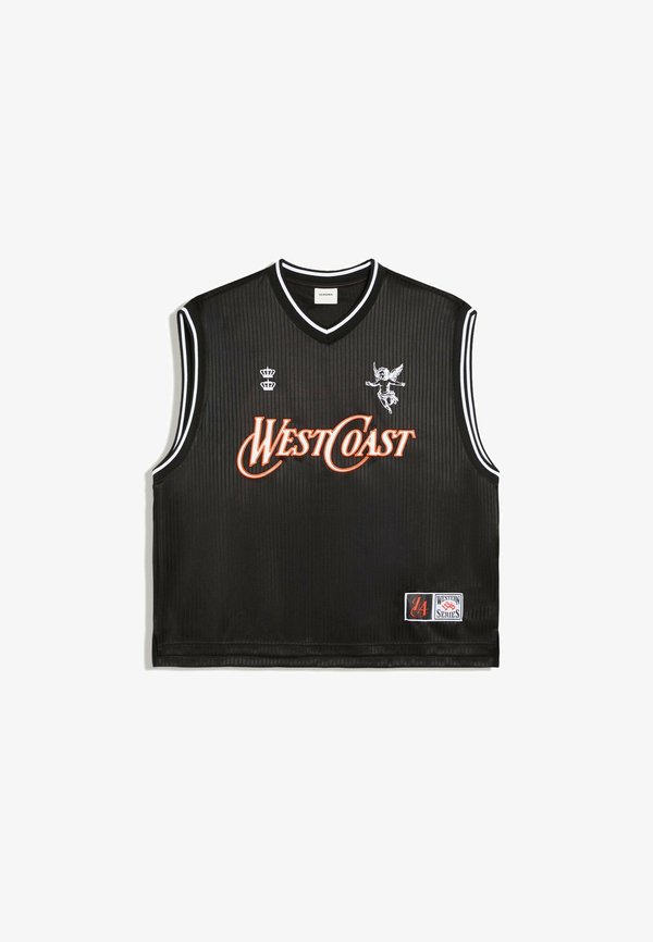 Bershka WEST COAST WORKER - VEST - Top - black