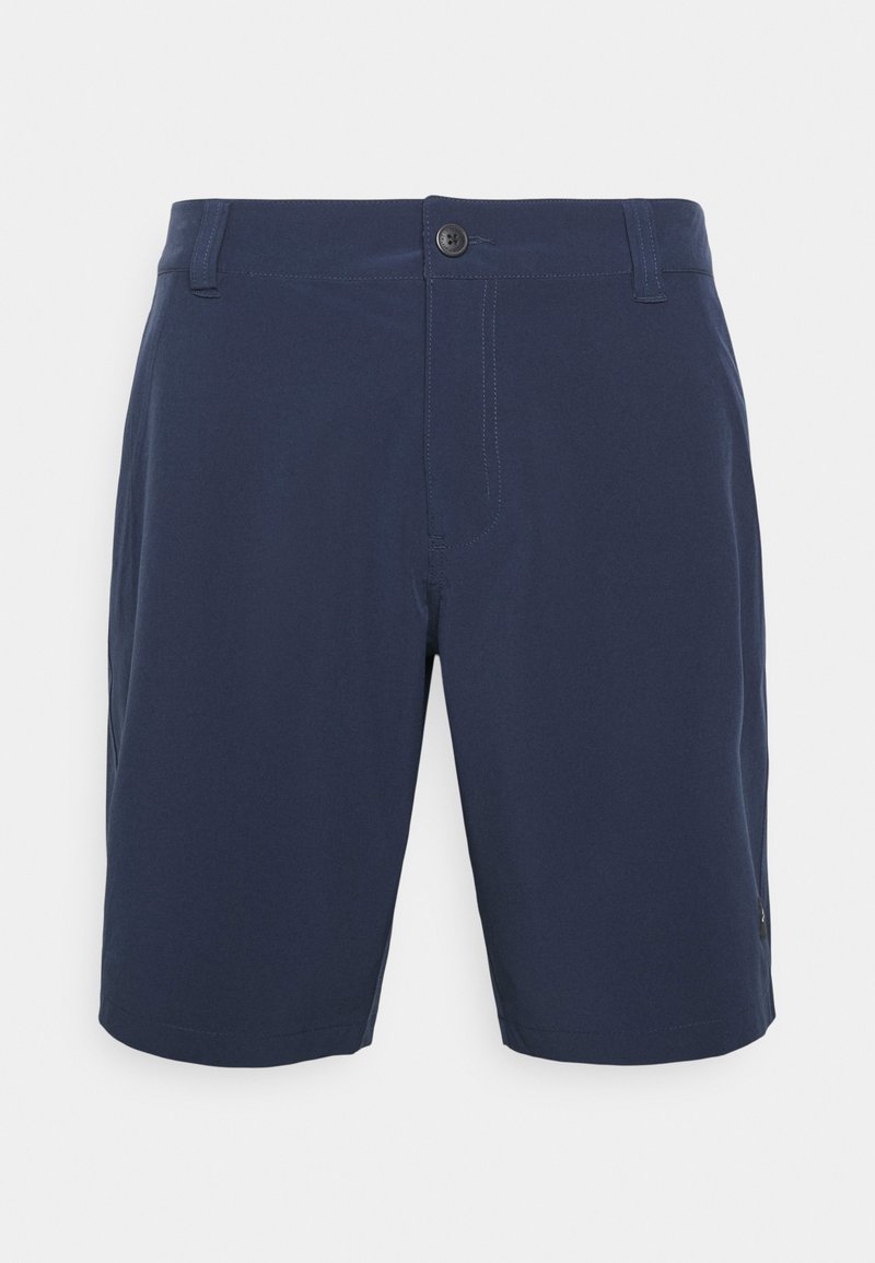 Herren Shorts in Marineblau aus leichtem Stoff. Mit Knopfverschluss, seitlichen Taschen und sauberer Naht für einen eleganten Look.